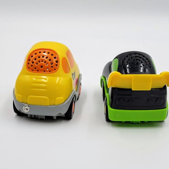 Vtech Go! Go! Smart Wheels Vehicles Lot Of 2 Yellow Car Black Race Car Tested - Picture 5 of 11